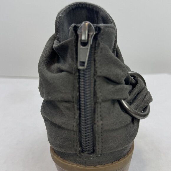 Rampage Vappy Womens Size 7M Grey Ruched Ring Ankle Bootie Chunky Suede Fabric - Picture 7 of 13